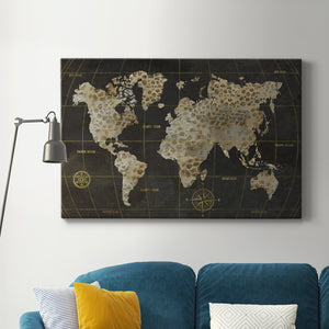 Safari World Map Premium Gallery Wrapped Canvas - Ready to Hang