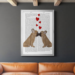 French Kiss and Hearts Premium Framed Print - Ready to Hang