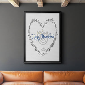 Hanukkah Heart Premium Framed Print - Ready to Hang