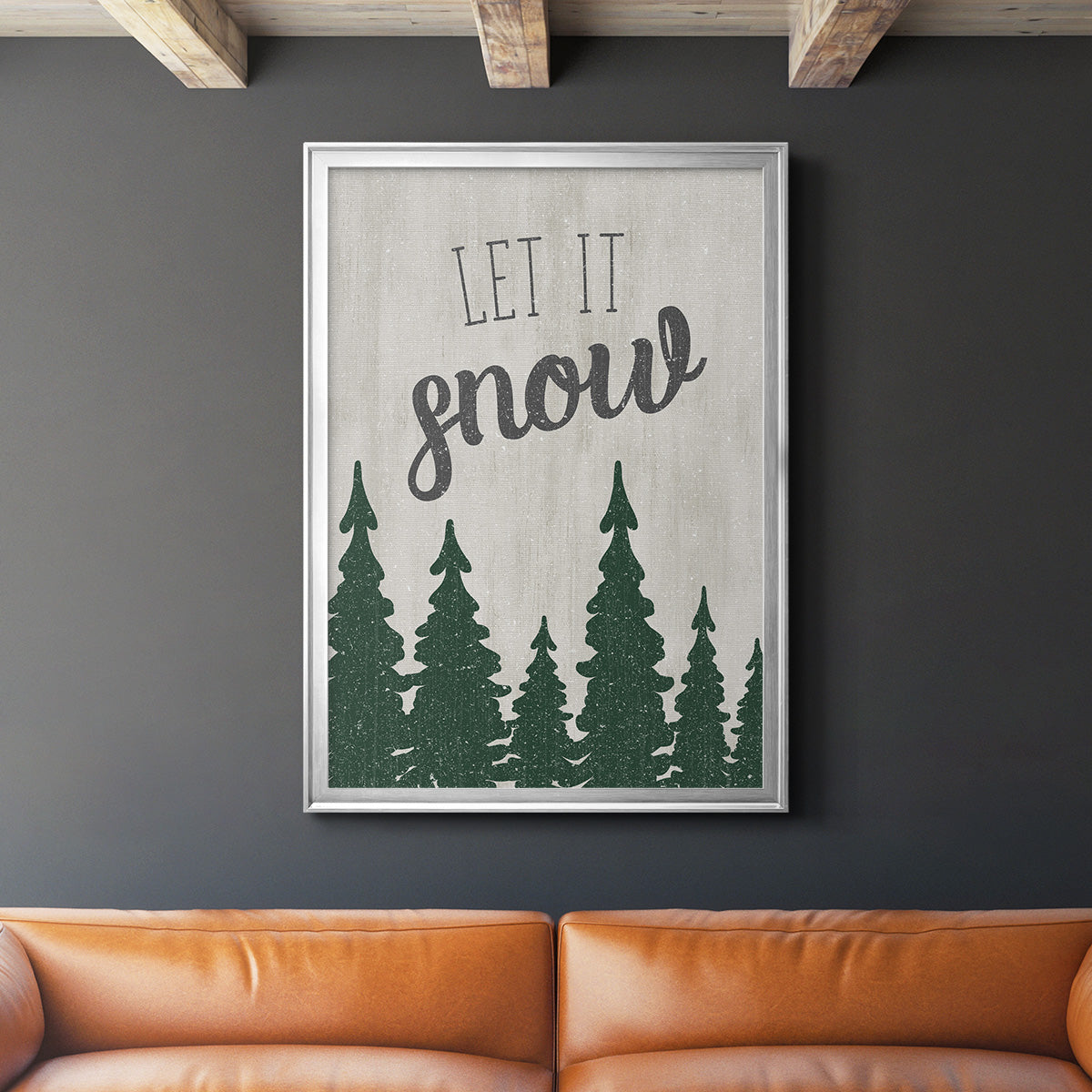 Let It Snow Forest Premium Framed Print - Ready to Hang