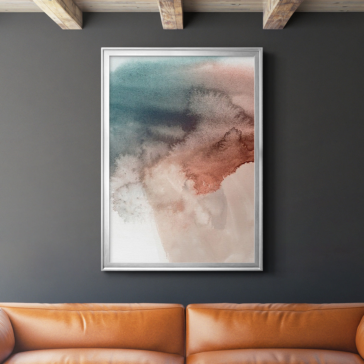 Red Ochre Abstract III Premium Framed Print - Ready to Hang