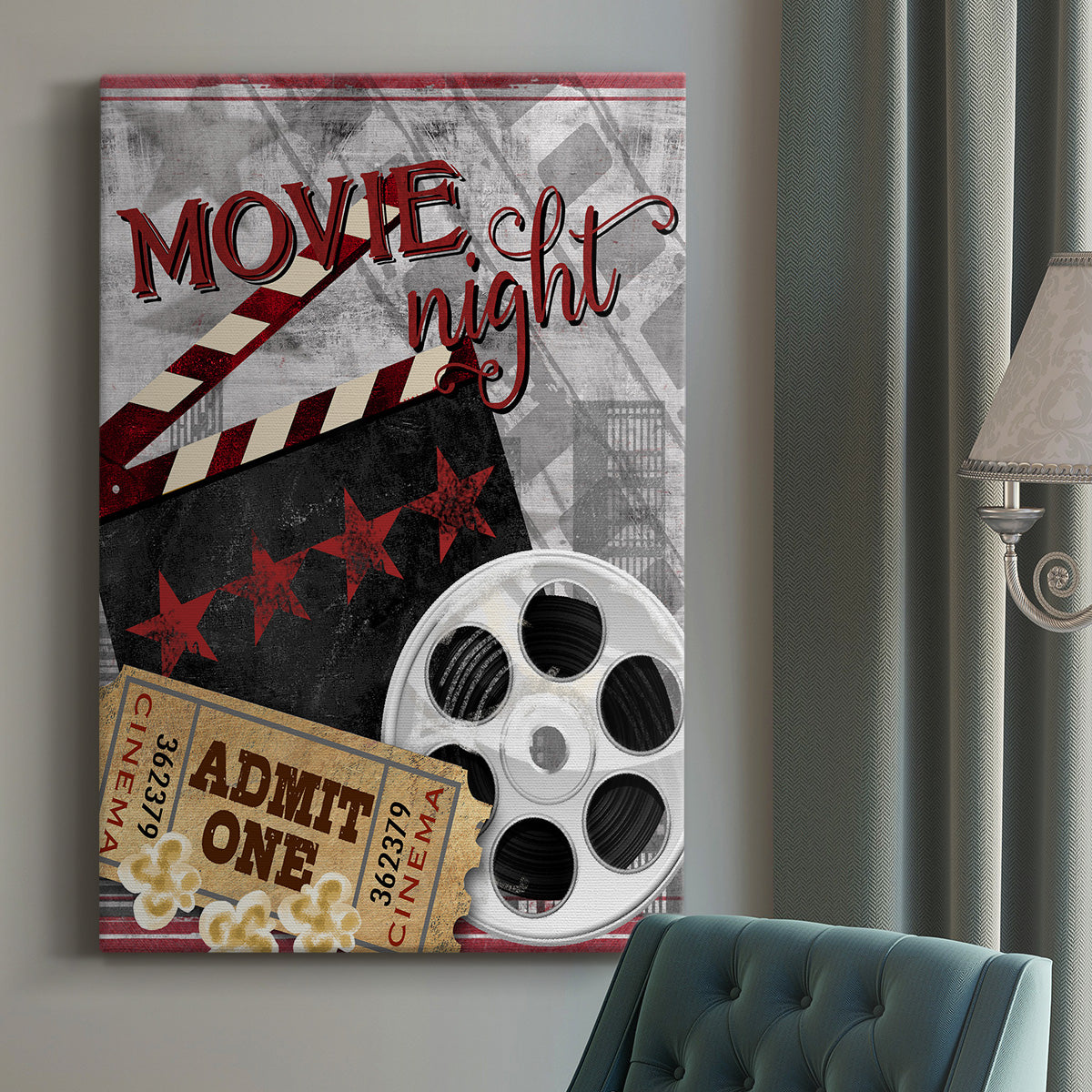 Movie Night II Premium Gallery Wrapped Canvas - Ready to Hang