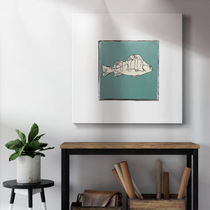 Block Print Fish III-Premium Gallery Wrapped Canvas - Ready to Hang