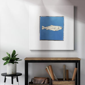 Block Print Fish IX-Premium Gallery Wrapped Canvas - Ready to Hang