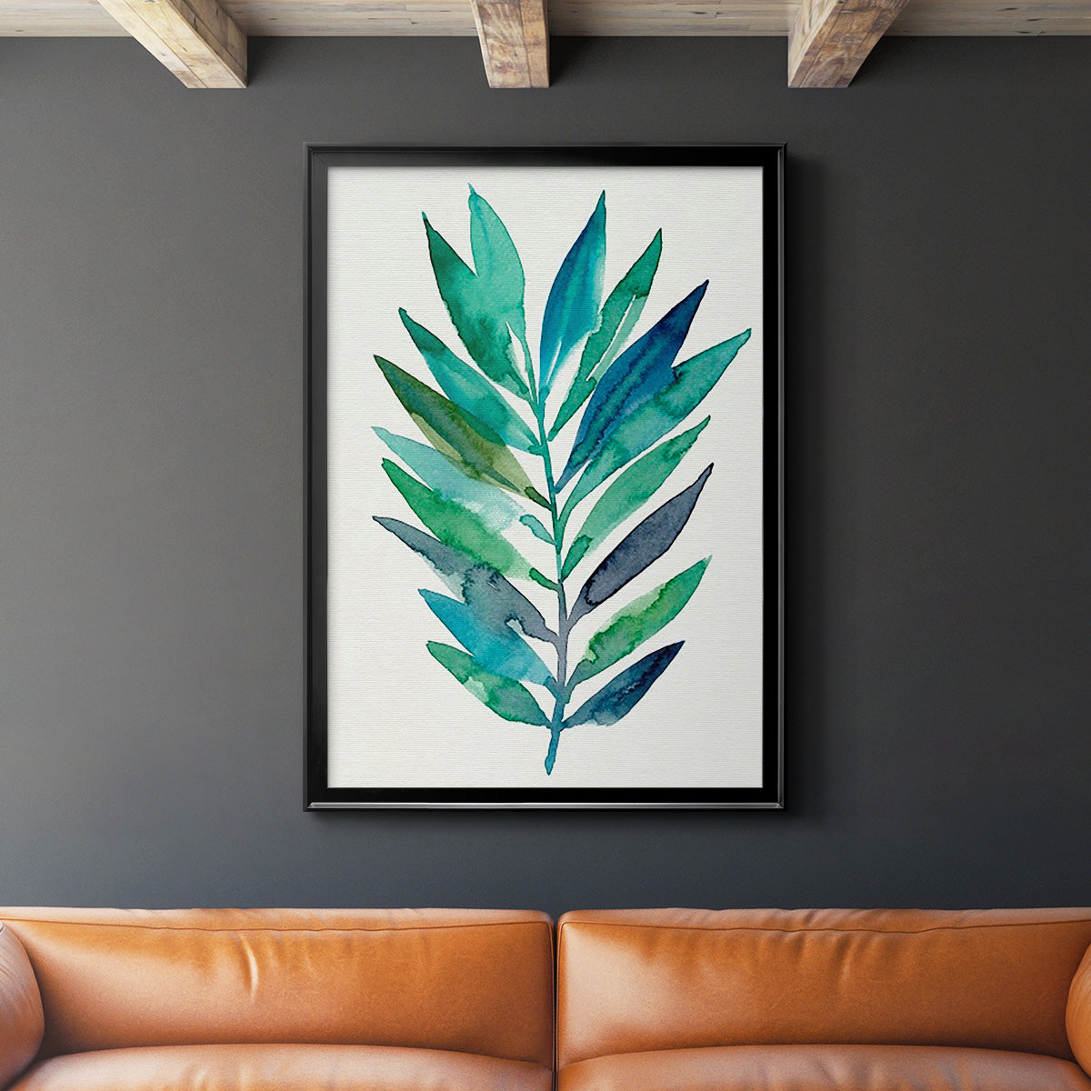 Palm Frond Flow II Premium Framed Print - Ready to Hang