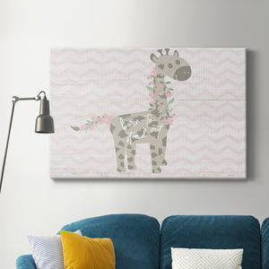 Floral Giraffe Premium Gallery Wrapped Canvas - Ready to Hang