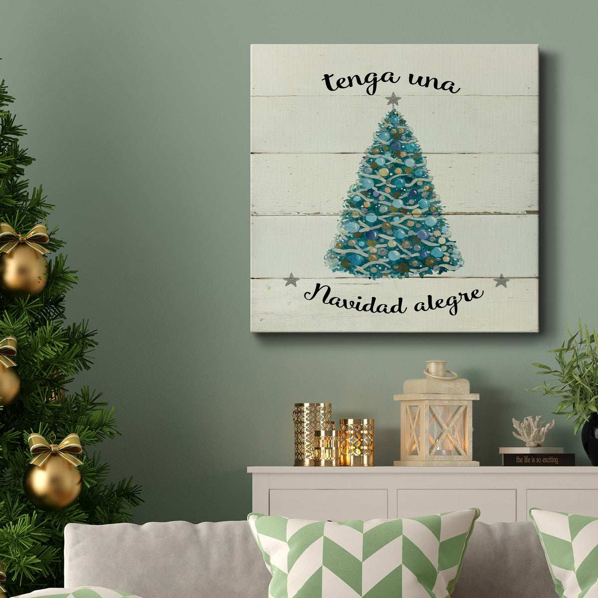 Navidad alegre-Premium Gallery Wrapped Canvas - Ready to Hang