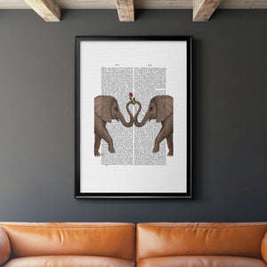 Elephants Heart and Rose Premium Framed Print - Ready to Hang