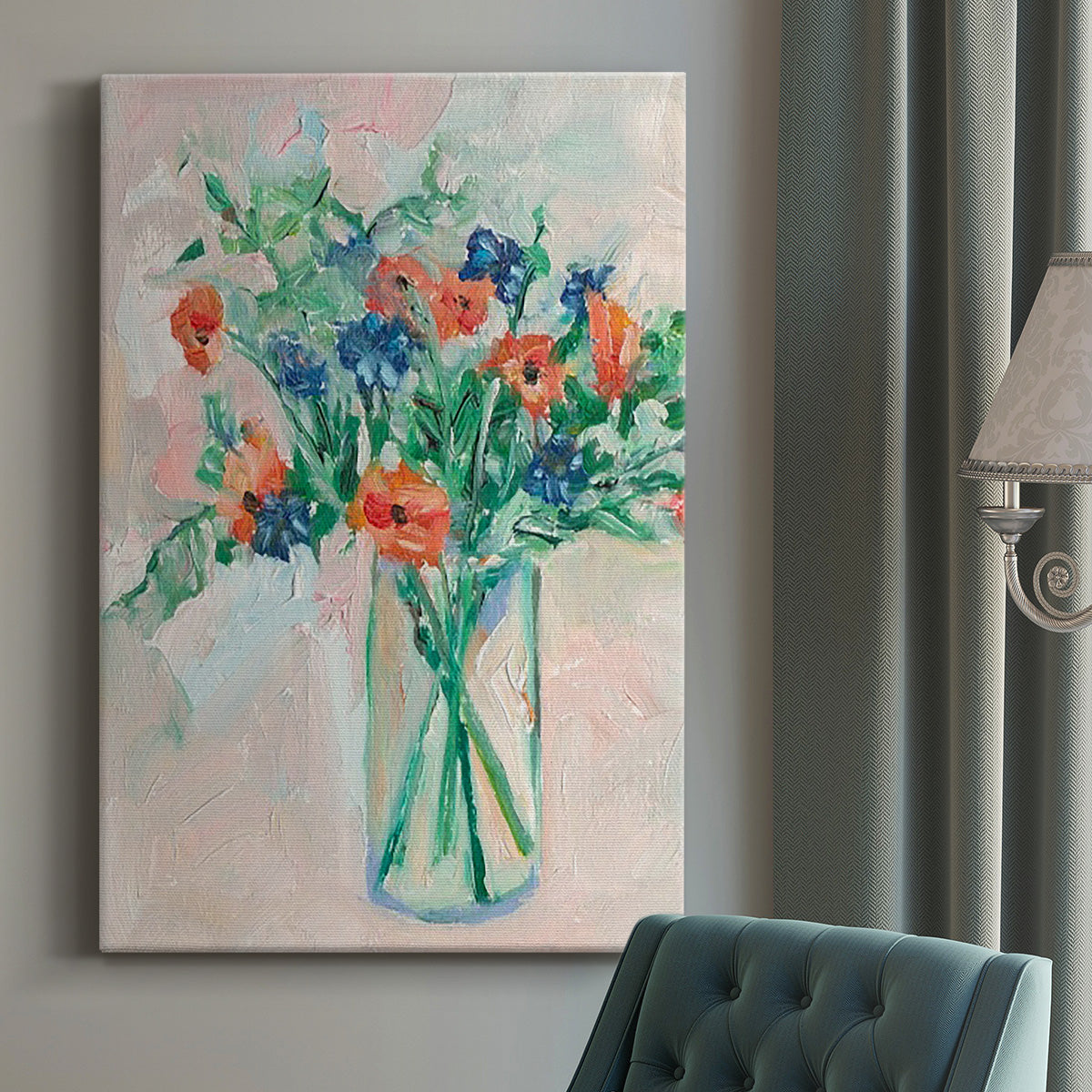 Painterly Soft Bouquet II Premium Gallery Wrapped Canvas - Ready to Hang