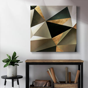 Gold Polygon Wall II-Premium Gallery Wrapped Canvas - Ready to Hang