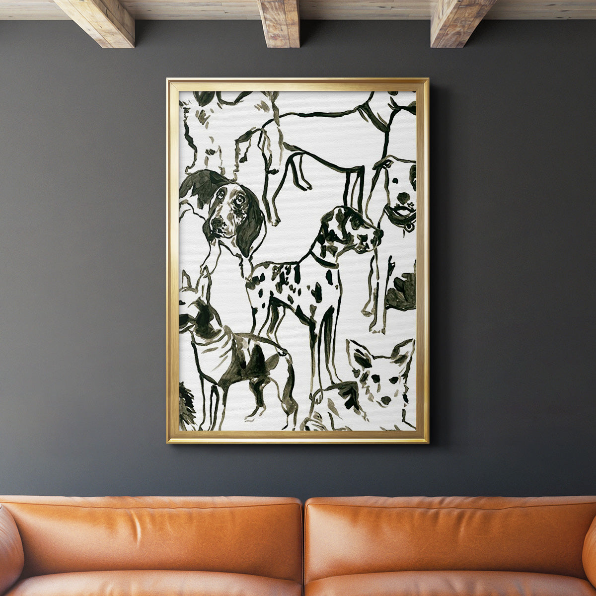 Canine Collage II Premium Framed Print - Ready to Hang