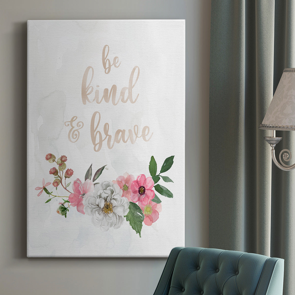 Be Kind and Brave Premium Gallery Wrapped Canvas - Ready to Hang