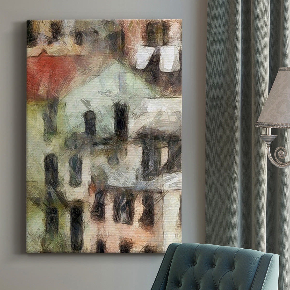 Stacked Houses II Premium Gallery Wrapped Canvas - Ready to Hang