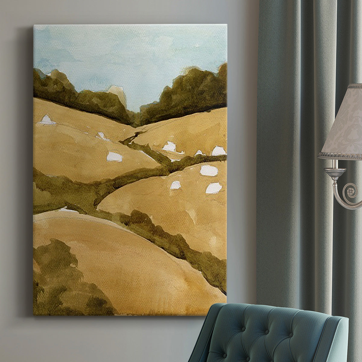 Scattered Sheep I Premium Gallery Wrapped Canvas - Ready to Hang