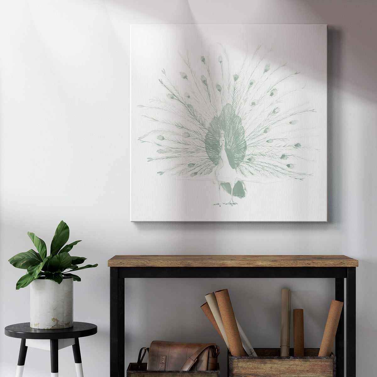 Sage Peacock II-Premium Gallery Wrapped Canvas - Ready to Hang