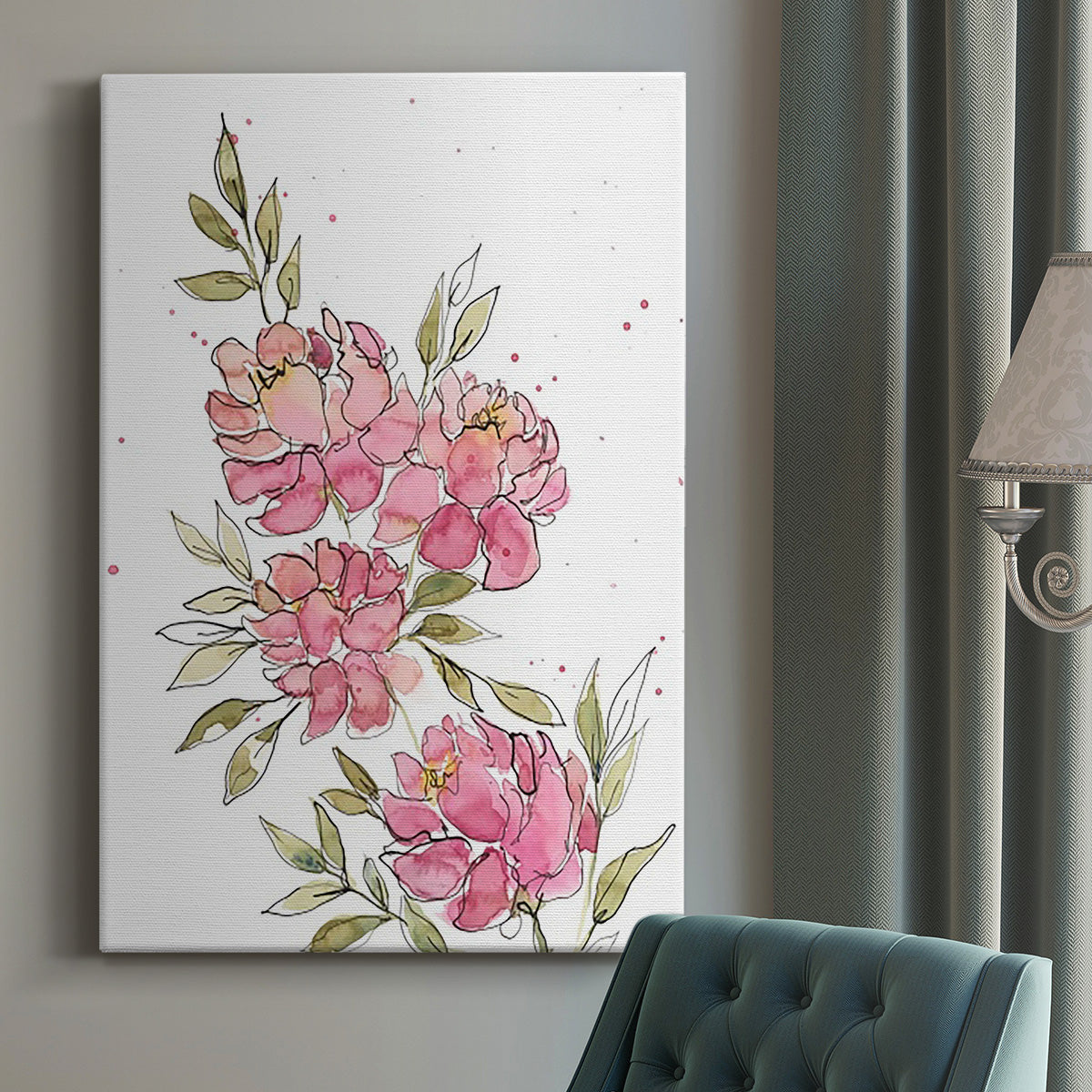 Watercolor Blooms I Premium Gallery Wrapped Canvas - Ready to Hang