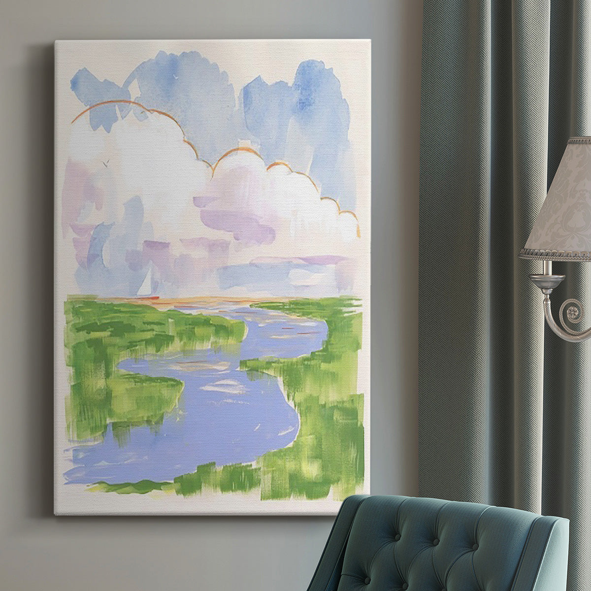 Low Country River Vista I Premium Gallery Wrapped Canvas - Ready to Hang