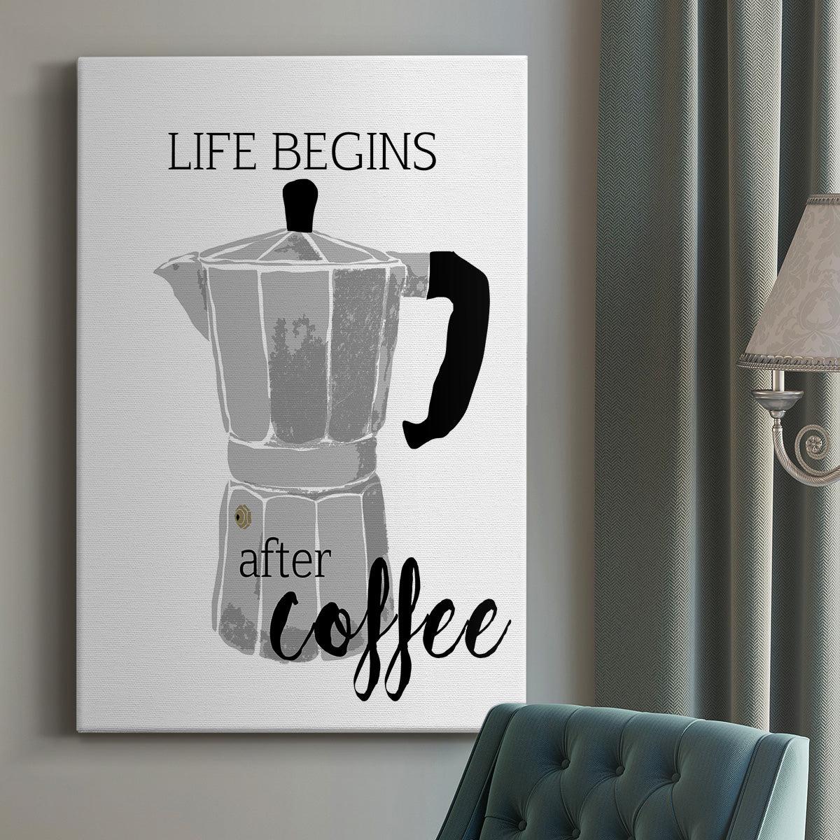 Begins After Coffee Premium Gallery Wrapped Canvas - Ready to Hang