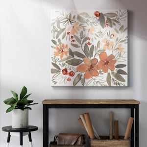 Peach & Rust Blooms II-Premium Gallery Wrapped Canvas - Ready to Hang
