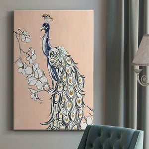 Peacock in Gold IV Premium Gallery Wrapped Canvas - Ready to Hang
