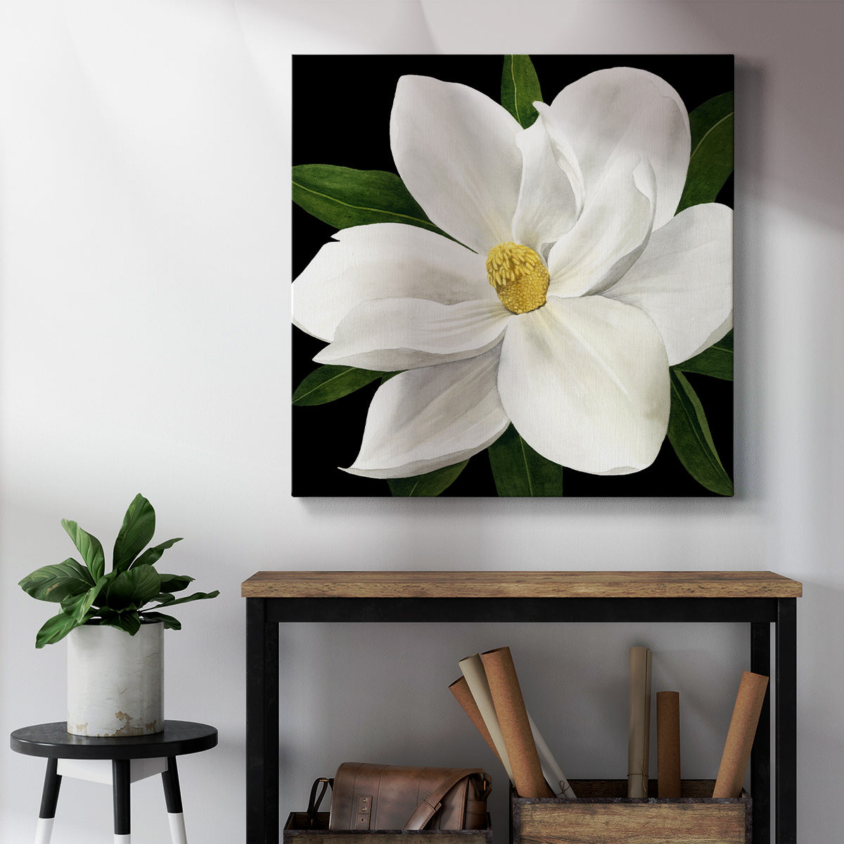 Midnight Magnolia II-Premium Gallery Wrapped Canvas - Ready to Hang