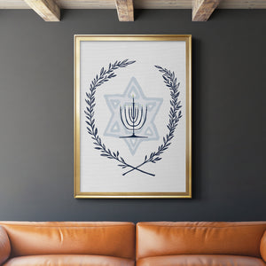 Happy Hanukkah I Premium Framed Print - Ready to Hang