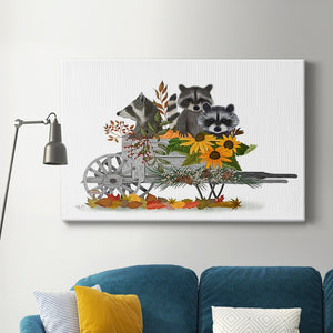 Raccoon Wheelbarrow Premium Gallery Wrapped Canvas - Ready to Hang