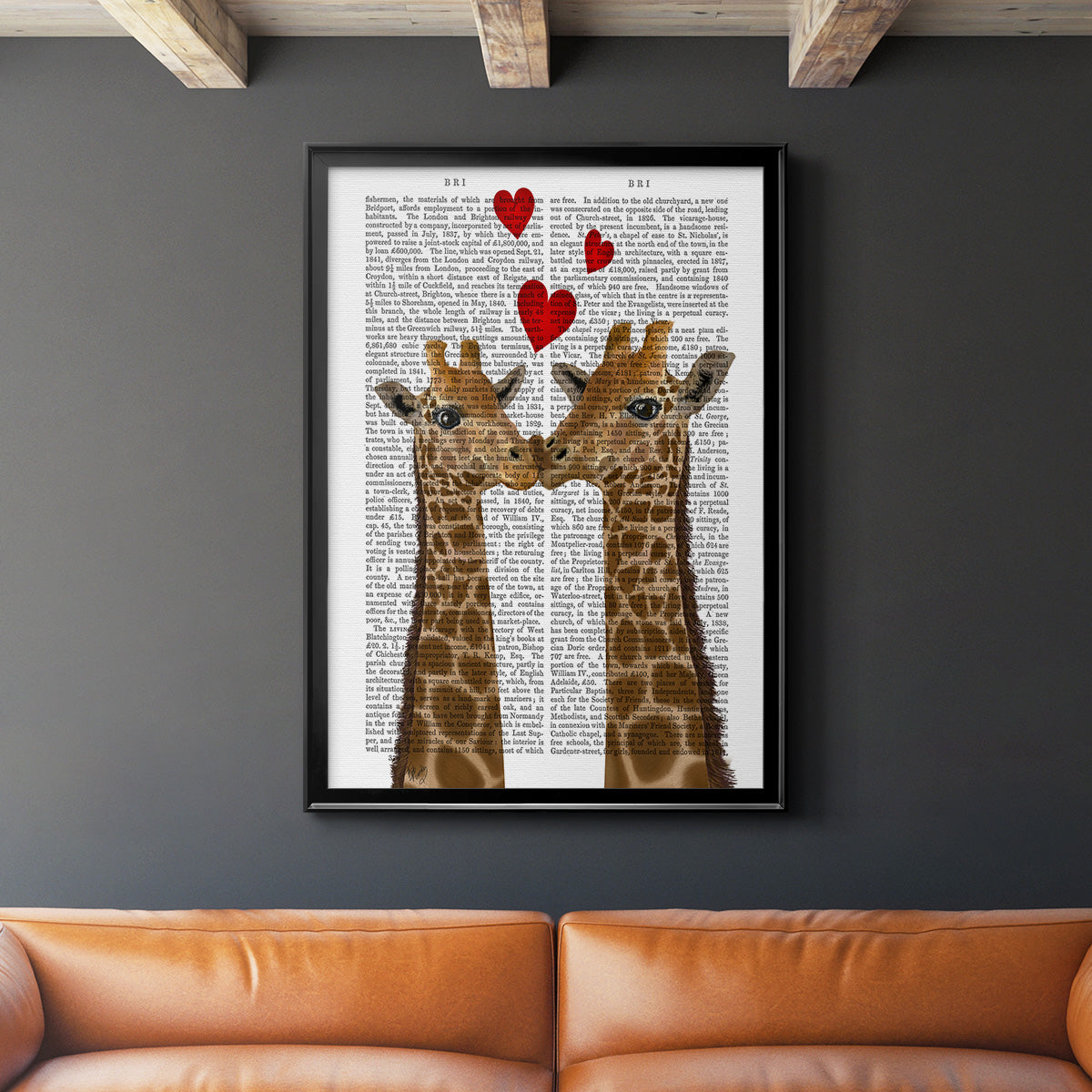 Giraffe Love Premium Framed Print - Ready to Hang