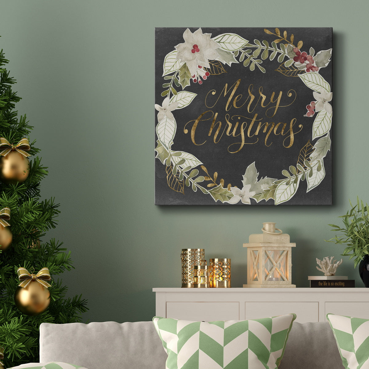Gilded Christmas I-Premium Gallery Wrapped Canvas - Ready to Hang