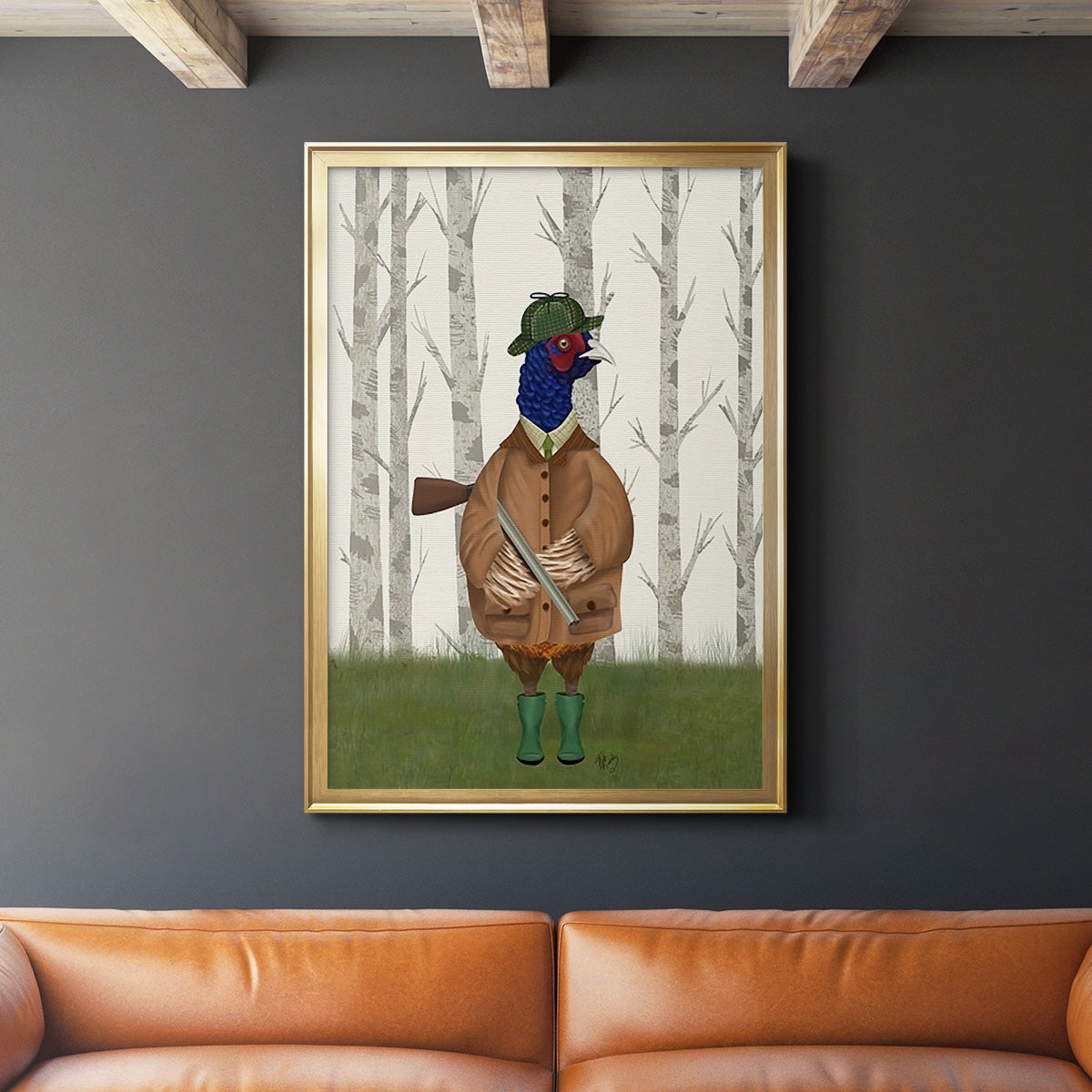 Pheasant Shooting Party 3 Premium Framed Print - Ready to Hang