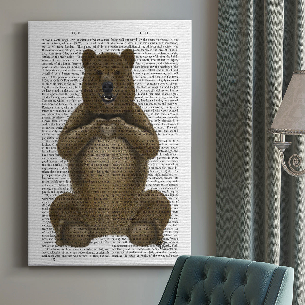 Bear and Hand Heart Premium Gallery Wrapped Canvas - Ready to Hang