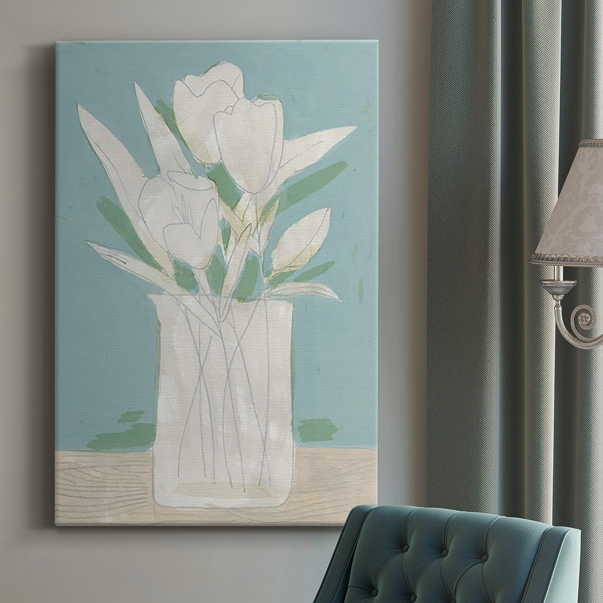 Muted Spring Arrangement II Premium Gallery Wrapped Canvas - Ready to Hang