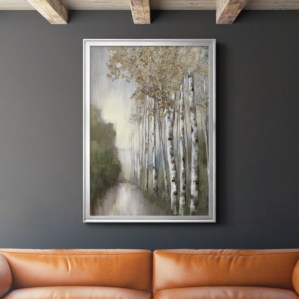 Woodland Walk Neutral Premium Framed Print - Ready to Hang