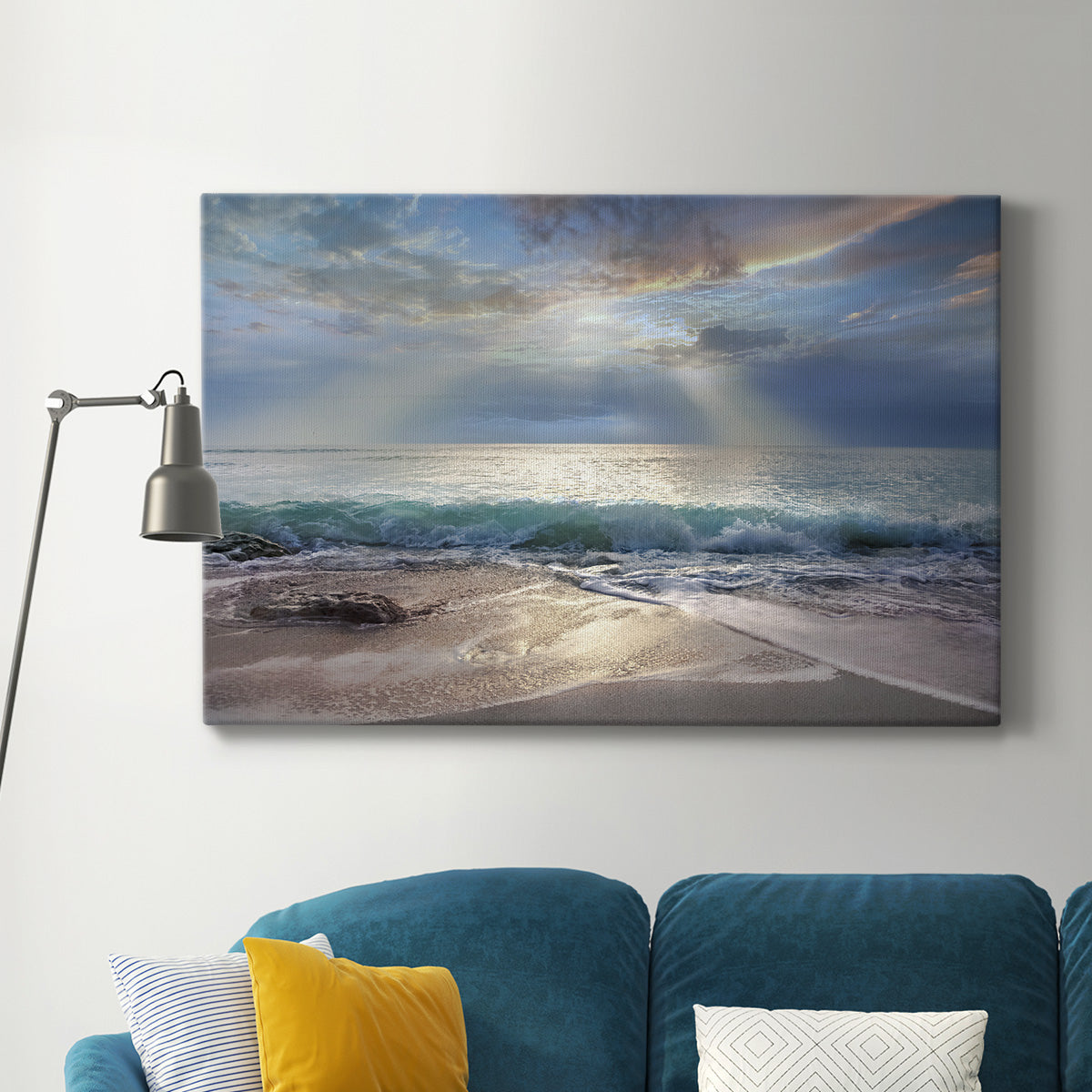 Aqua Blue Morning Premium Gallery Wrapped Canvas - Ready to Hang