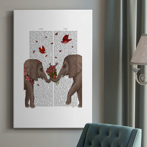 Elephant Bouquet, Portrait - Canvas Art Print