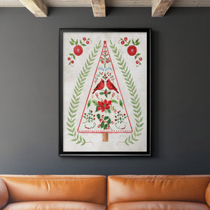 Christmas Folk Tree Premium Framed Print - Ready to Hang