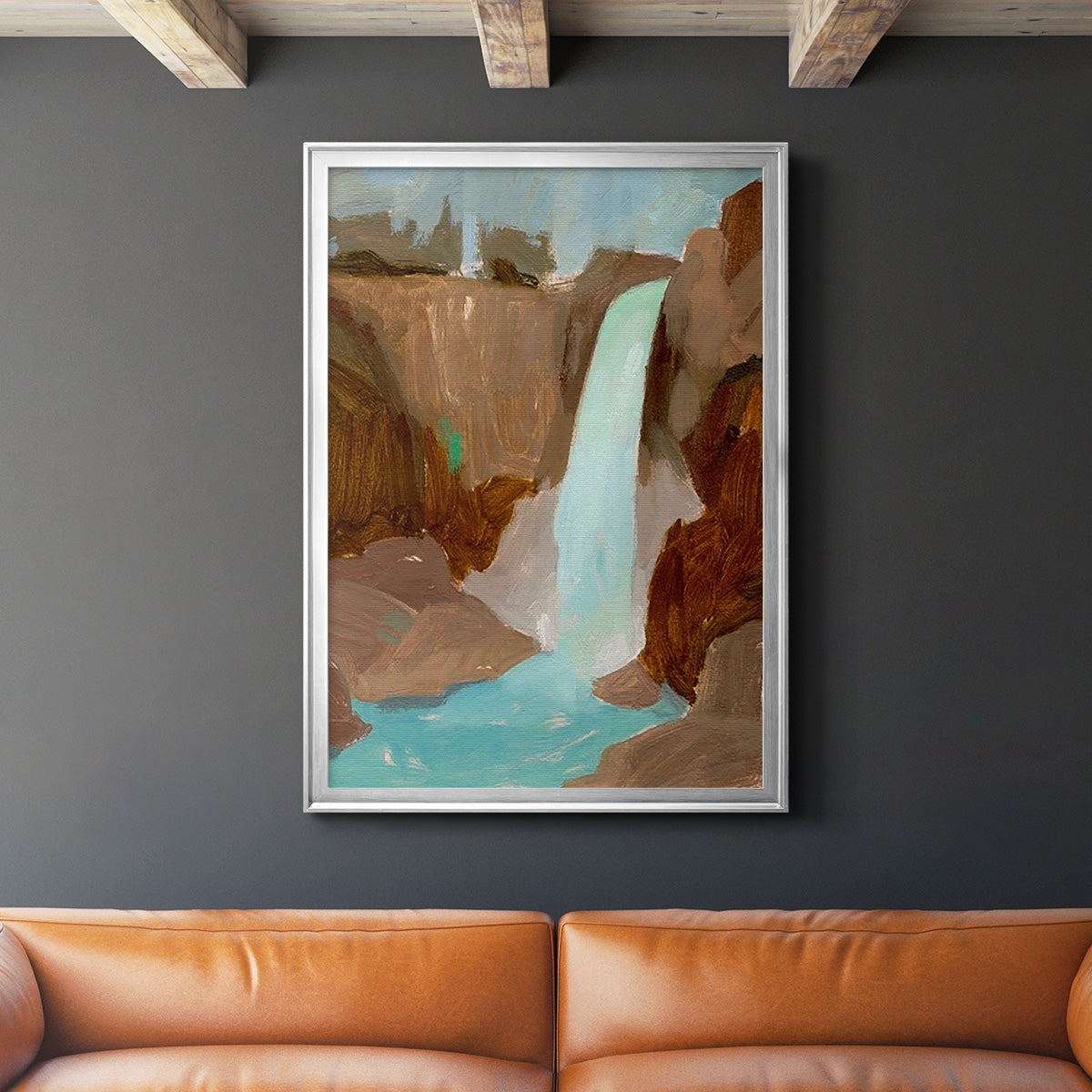 Turquoise Falls II Premium Framed Print - Ready to Hang