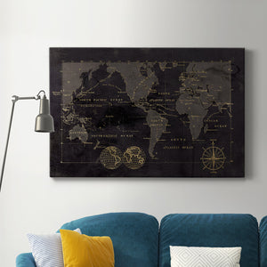 Black Gold Map Premium Gallery Wrapped Canvas - Ready to Hang