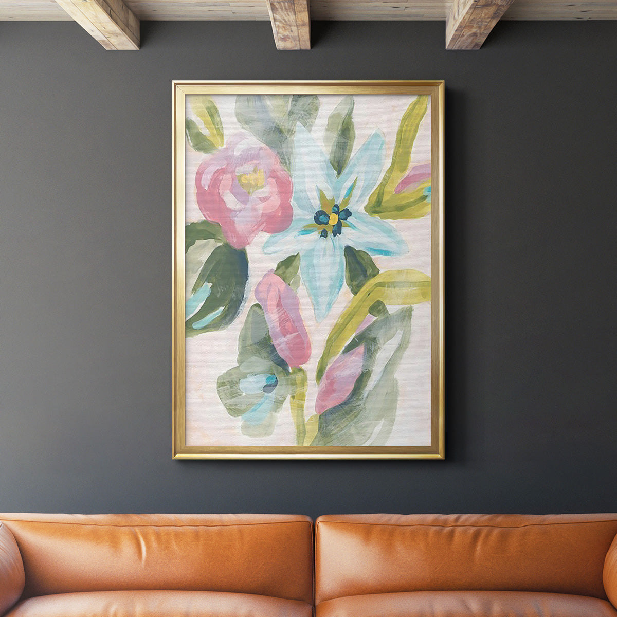 Floral Breeze Fresco  I Premium Framed Print - Ready to Hang