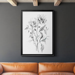 Wild Roses Sketch Premium Framed Print - Ready to Hang