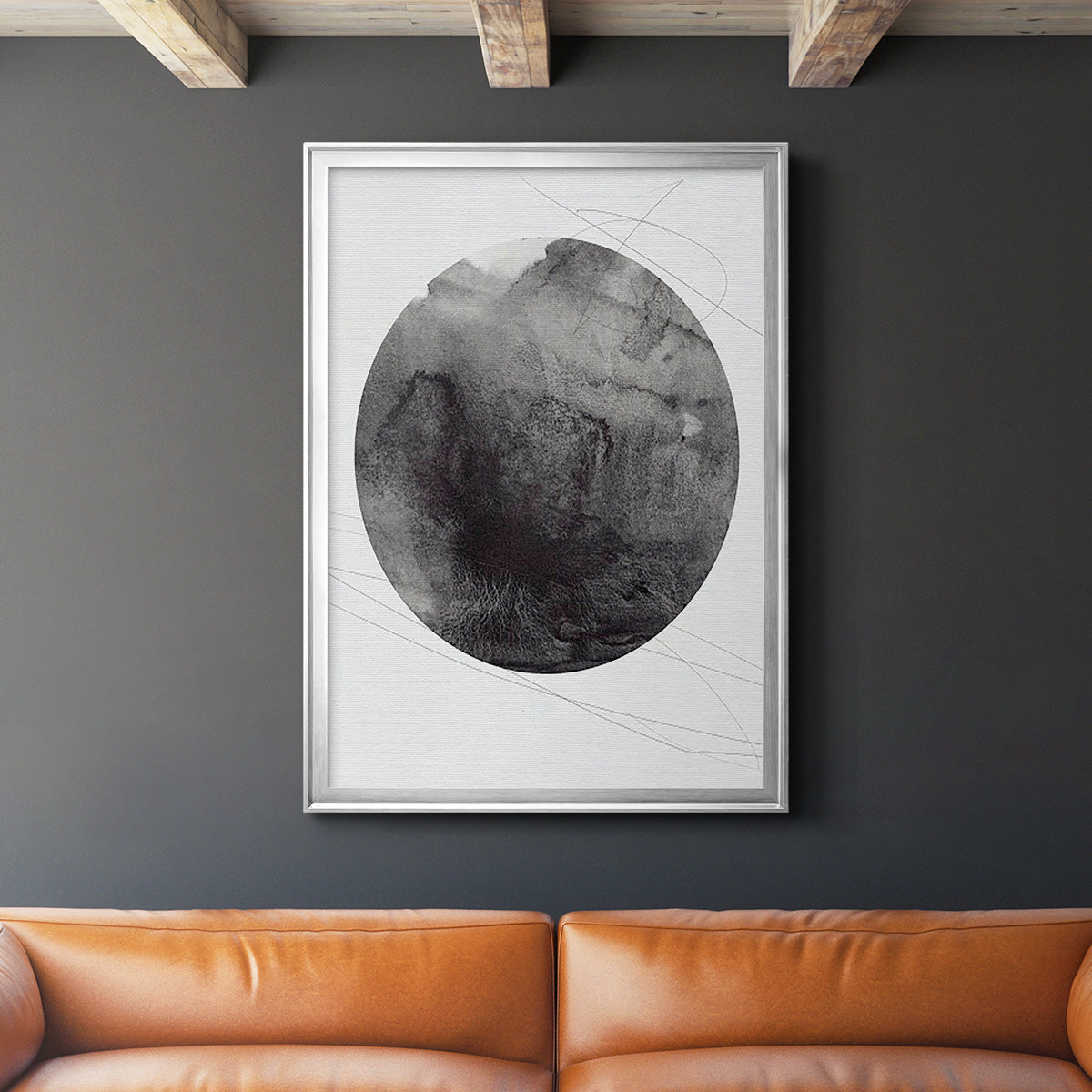 Graphite Moon I Premium Framed Print - Ready to Hang