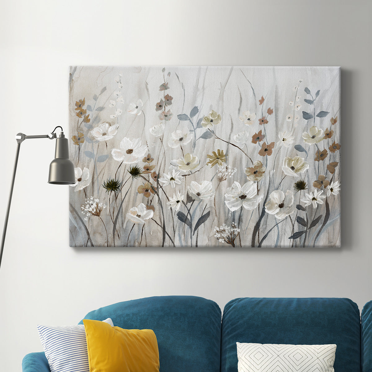 Misty Meadow Field Premium Gallery Wrapped Canvas - Ready to Hang