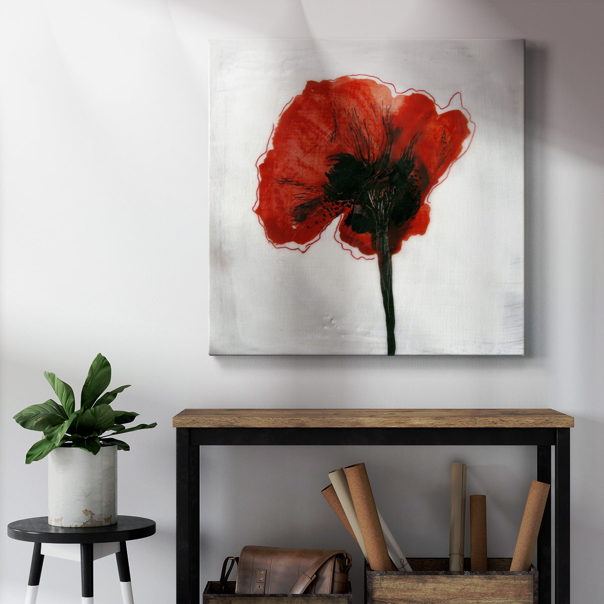 Red Drops VI-Premium Gallery Wrapped Canvas - Ready to Hang