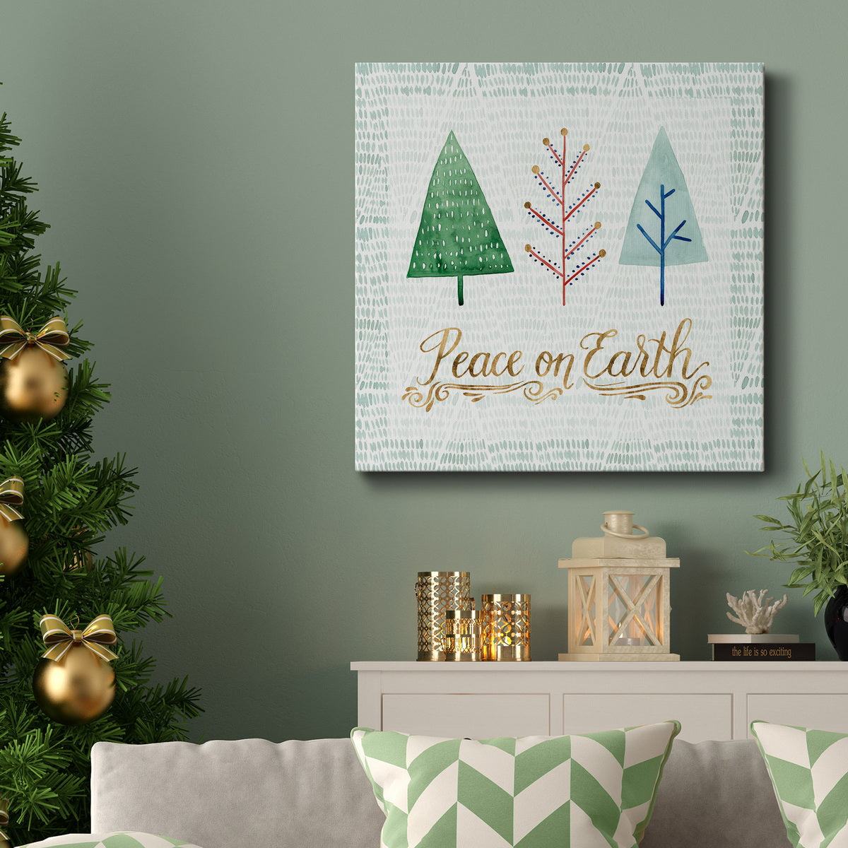 Christmas Tree Whimsy II-Premium Gallery Wrapped Canvas - Ready to Hang