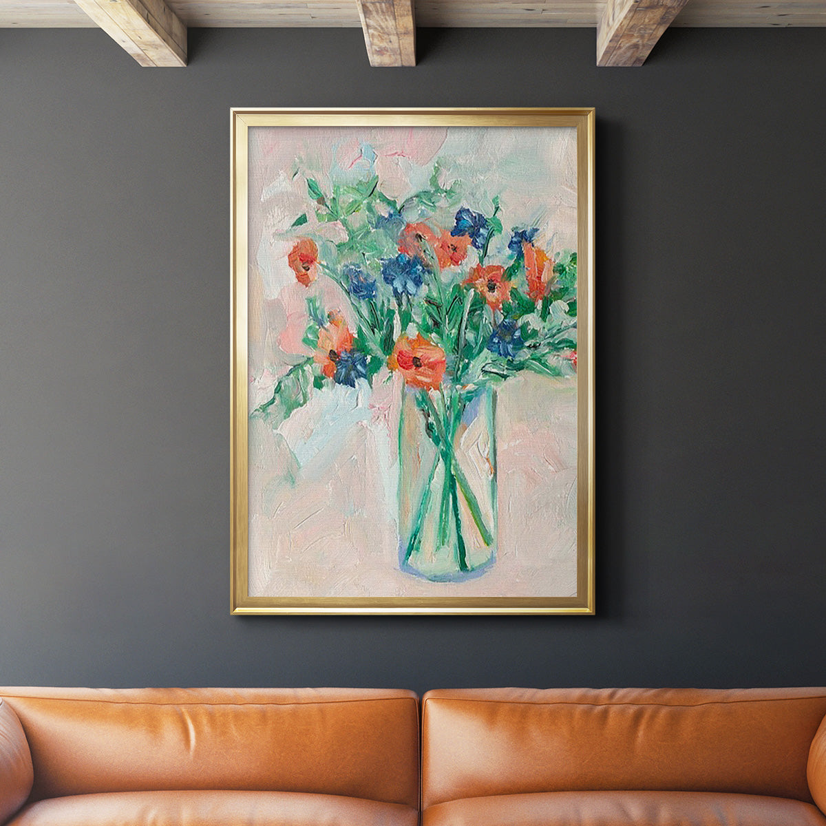 Painterly Soft Bouquet II Premium Framed Print - Ready to Hang