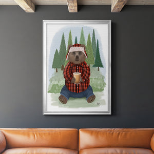 Lumberjack Bear Latte Premium Framed Print - Ready to Hang