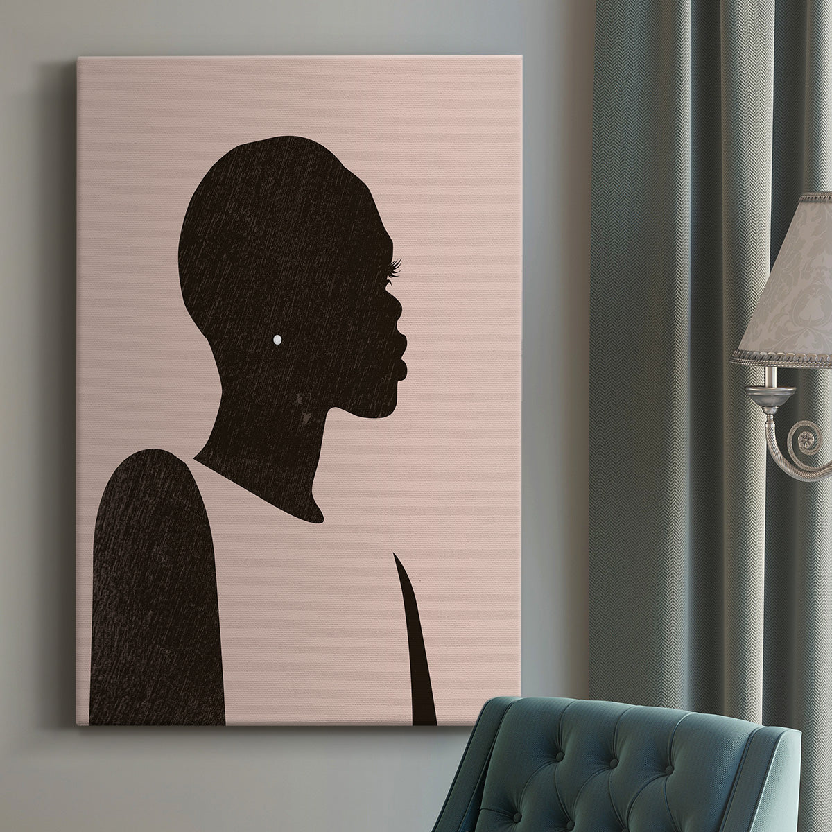 Pink Silhouette II Premium Gallery Wrapped Canvas - Ready to Hang