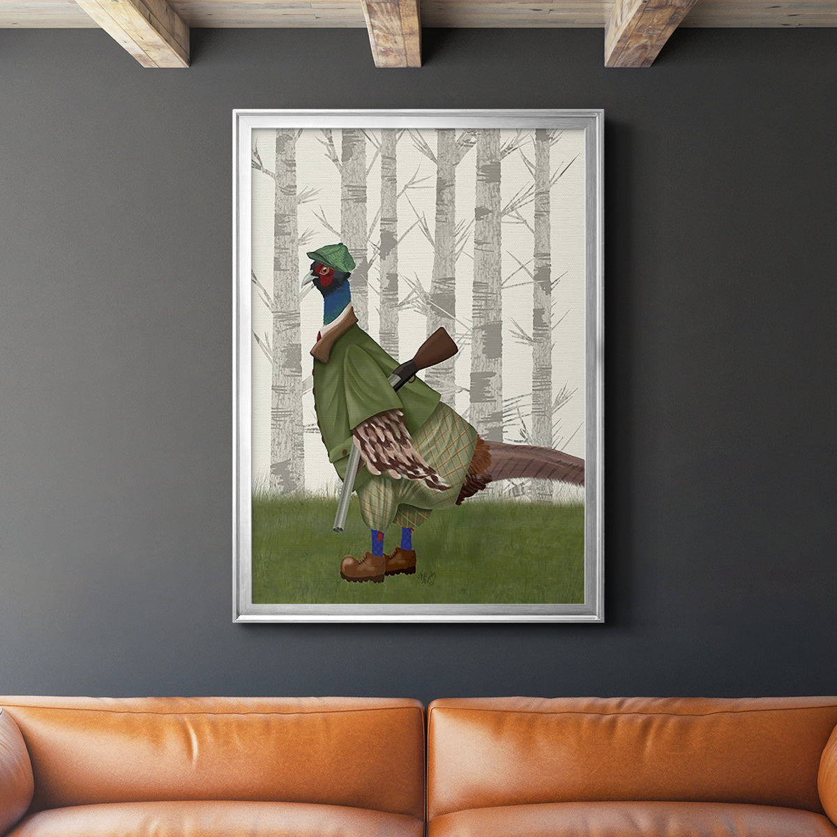 Pheasant Shooting Party 1 Premium Framed Print - Ready to Hang