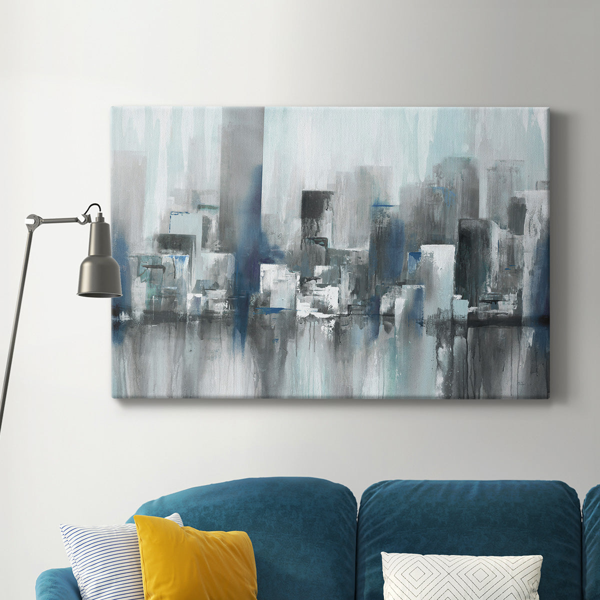 Cityscape in Blues Premium Gallery Wrapped Canvas - Ready to Hang