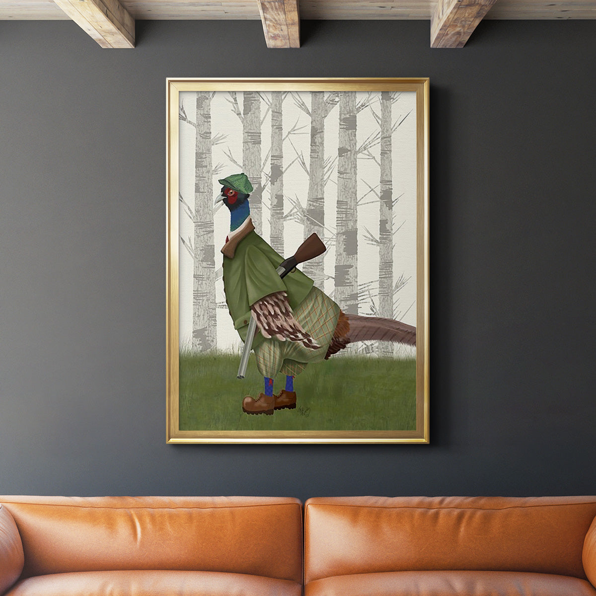 Pheasant Shooting Party 1 Premium Framed Print - Ready to Hang